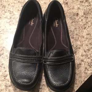 Clarks black loafers
